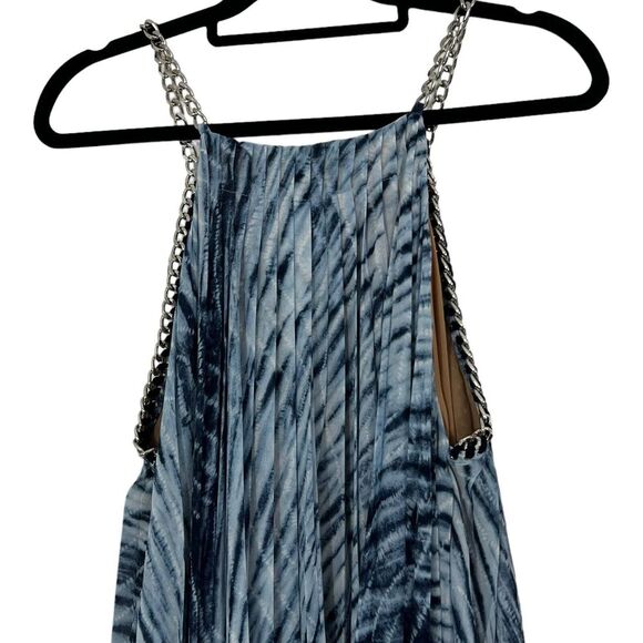 Michael Kors XL Tie Dye Georgette Halter Neck Chain Strap Sleeveless Dress - Picture 5 of 6